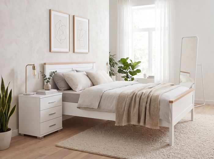 Nachtkonsole Nachtschrank Holz Nachtkästchen Schlafzimmer Design Nachttisch