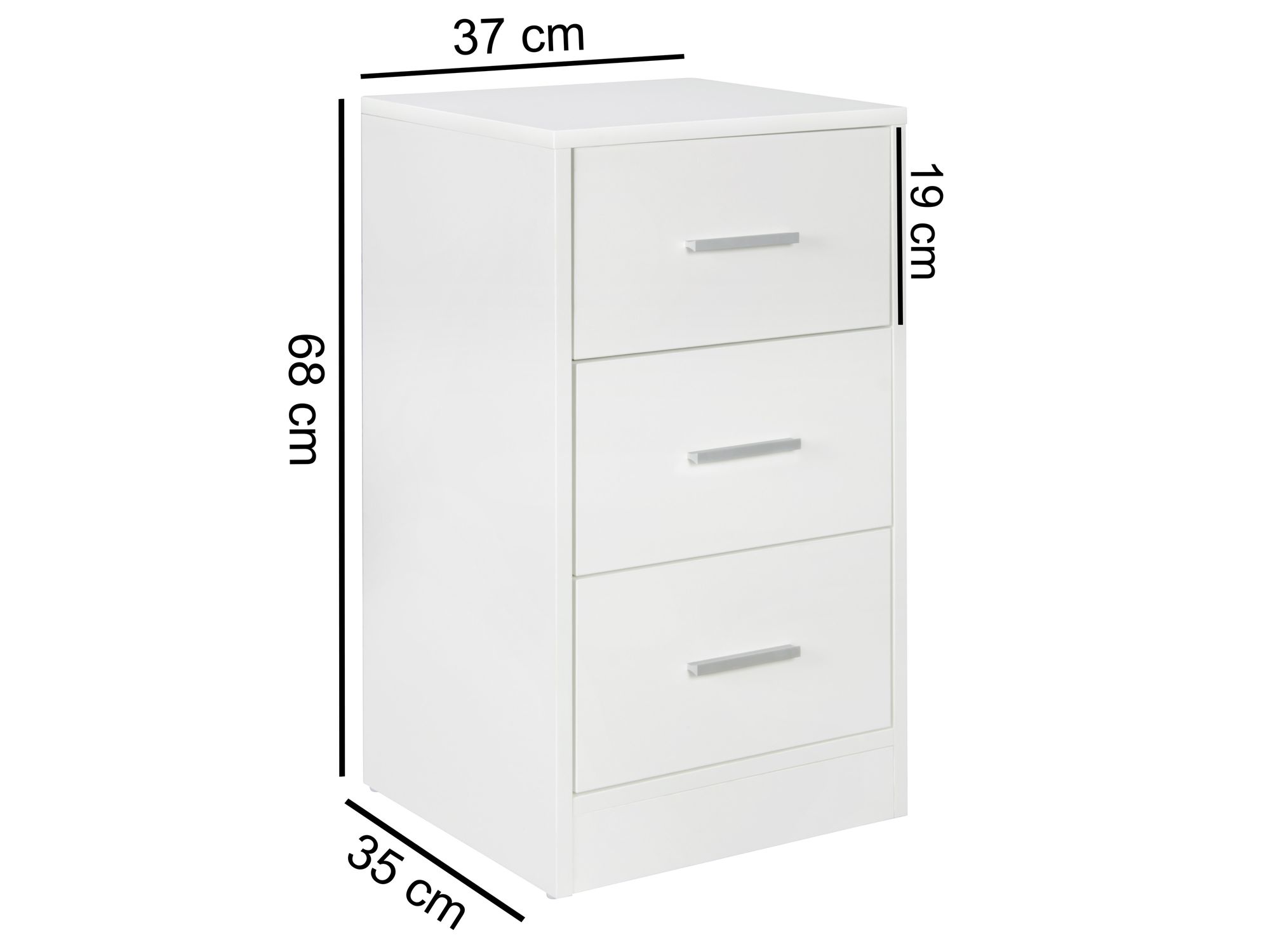 Nachtschrank Kommode Nachttisch Schublade Ablage Schlafzimmer Boxspring 68 cm – Ansicht 3