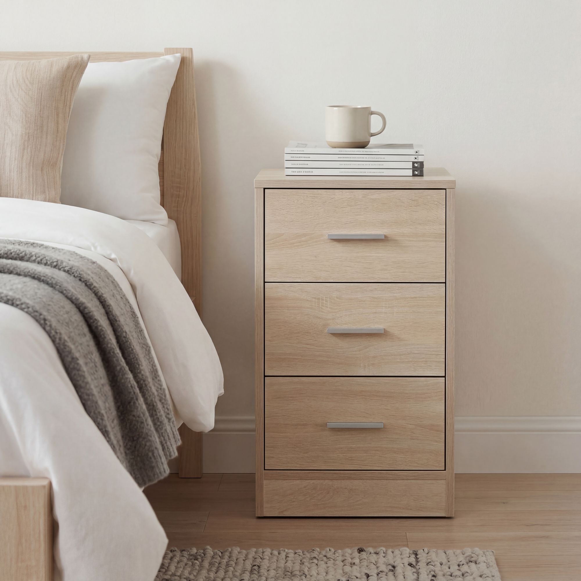 Nachtschrank Kommode Nachttisch Schublade Ablage Schlafzimmer Boxspring 68 cm – Ansicht 1