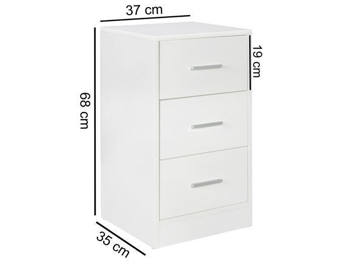 Nachtschrank Kommode Nachttisch Schublade Ablage Schlafzimmer Boxspring 68 cm – Maßzeichnung