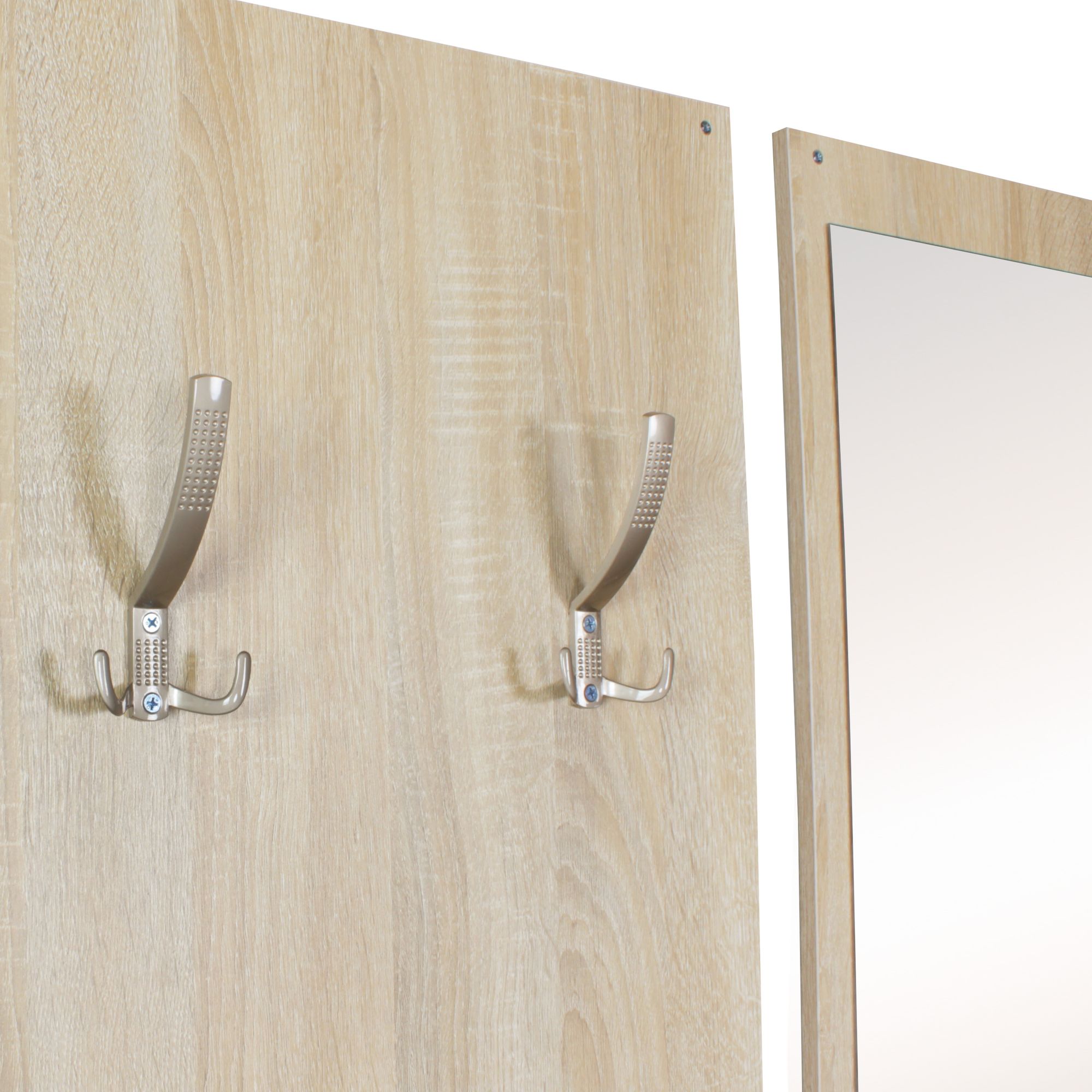 Garderobe Flurgarderobe Paneel Wandgarderobe Spiegel Komplett Set Kompakt Flur – Ansicht 3