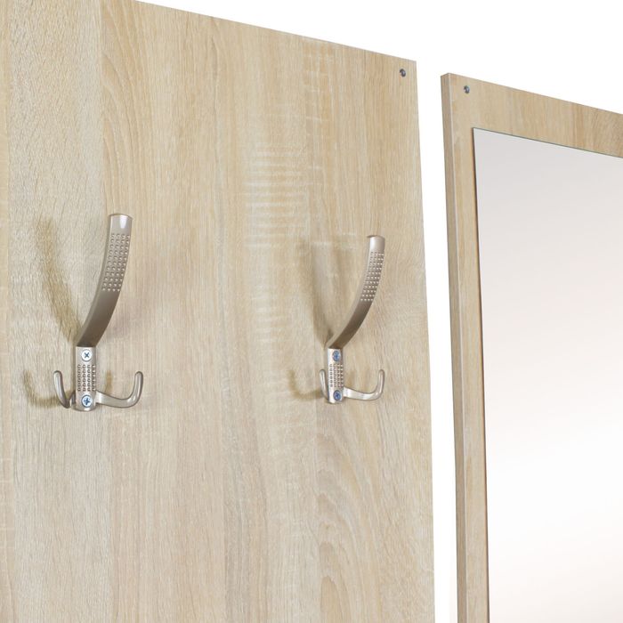 Garderobe Flurgarderobe Paneel Wandgarderobe Spiegel Komplett Set Kompakt Flur – Maßzeichnung