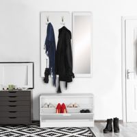 Garderobe Flurgarderobe Paneel Wandgarderobe Spiegel Komplett Set Kompakt Flur – Ansicht 1