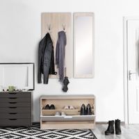 Garderobe Flurgarderobe Paneel Wandgarderobe Spiegel Komplett Set Kompakt Flur – Ansicht 1