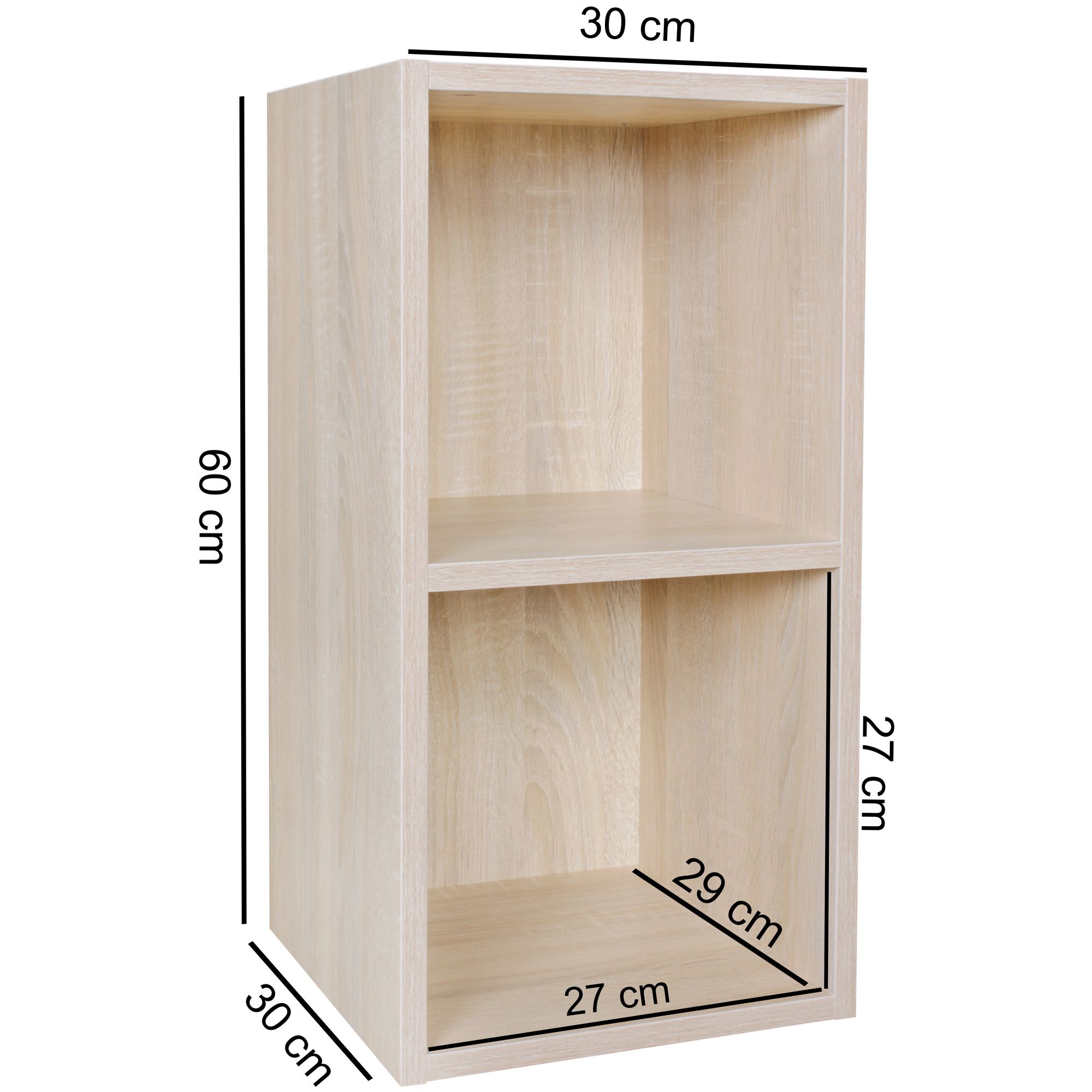 FineBuy Standregal Holz 30x60x30 cm Modern Regal Klein Holzregal Nischenregal – Ansicht 2