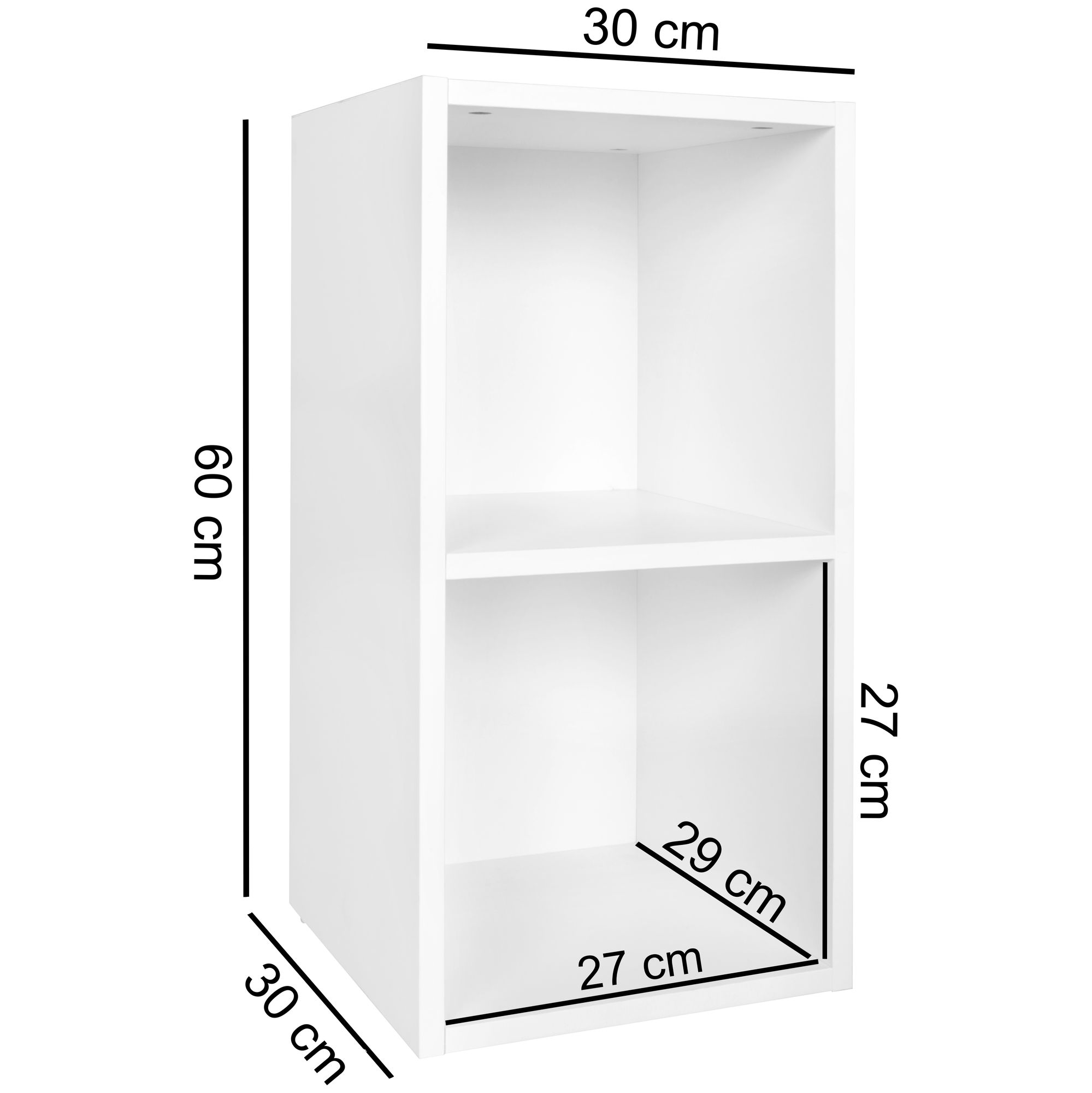 FineBuy Standregal Holz 30x60x30 cm Modern Regal Klein Holzregal Nischenregal – Ansicht 2