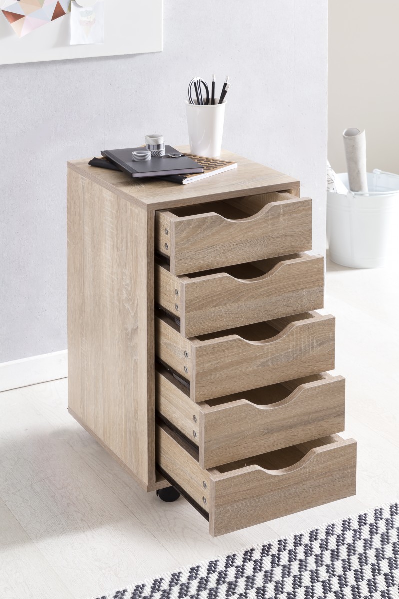 Rollcontainer 5 Schubladen Kinder Standcontainer Bürocontainer Schreibtisch – Ansicht 4