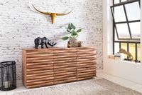 Massivholz Sideboard 160 Akazie Natur Kommode mit 2 Türen & 3 Schubladen Design Front – Ansicht 4