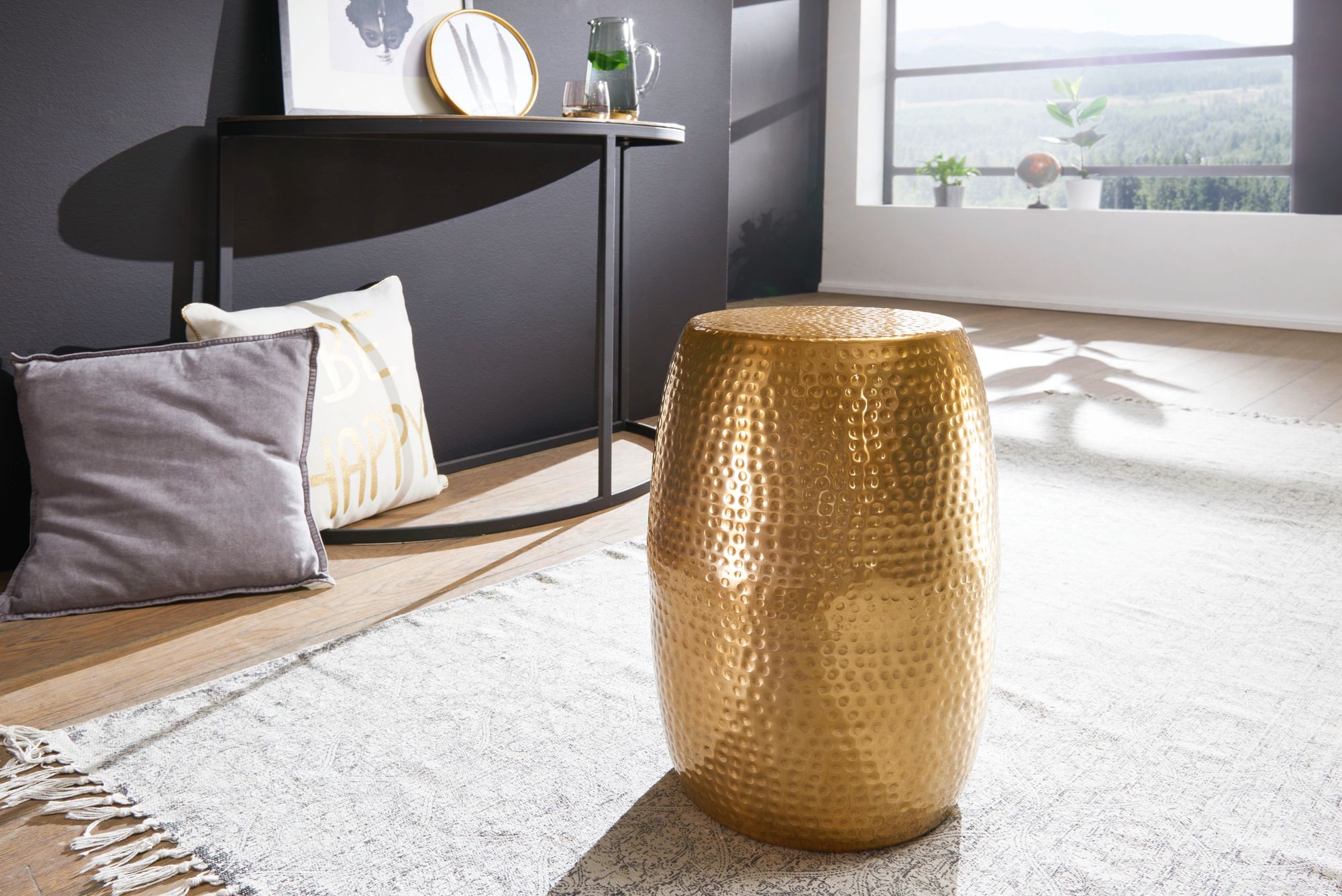 WOHNLING Beistelltisch Dekotisch Metall Ablagetisch Anstelltisch Gold Modern – Ansicht 2