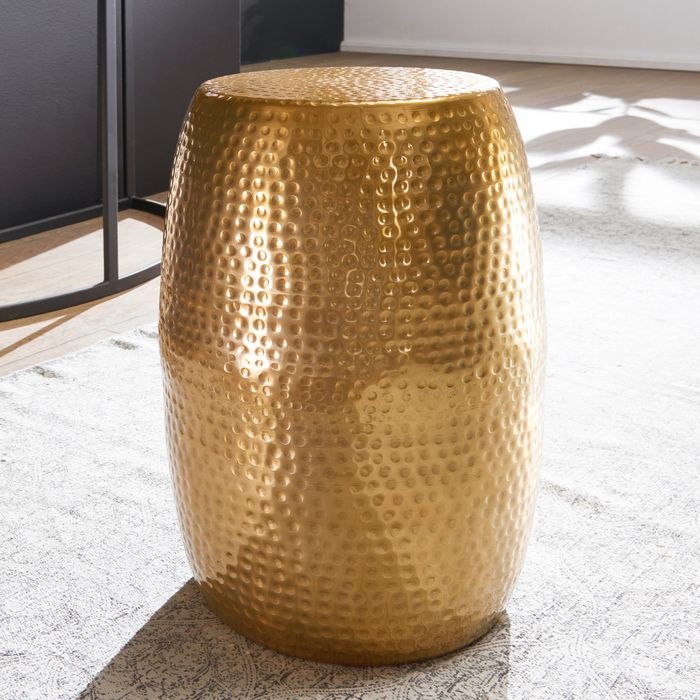 WOHNLING Beistelltisch Dekotisch Metall Ablagetisch Anstelltisch Gold Modern