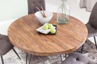 Esszimmertisch Rund Ø 120 cm Massivholz Sheesham Esstisch Küchentisch Landhaus – Ansicht 6
