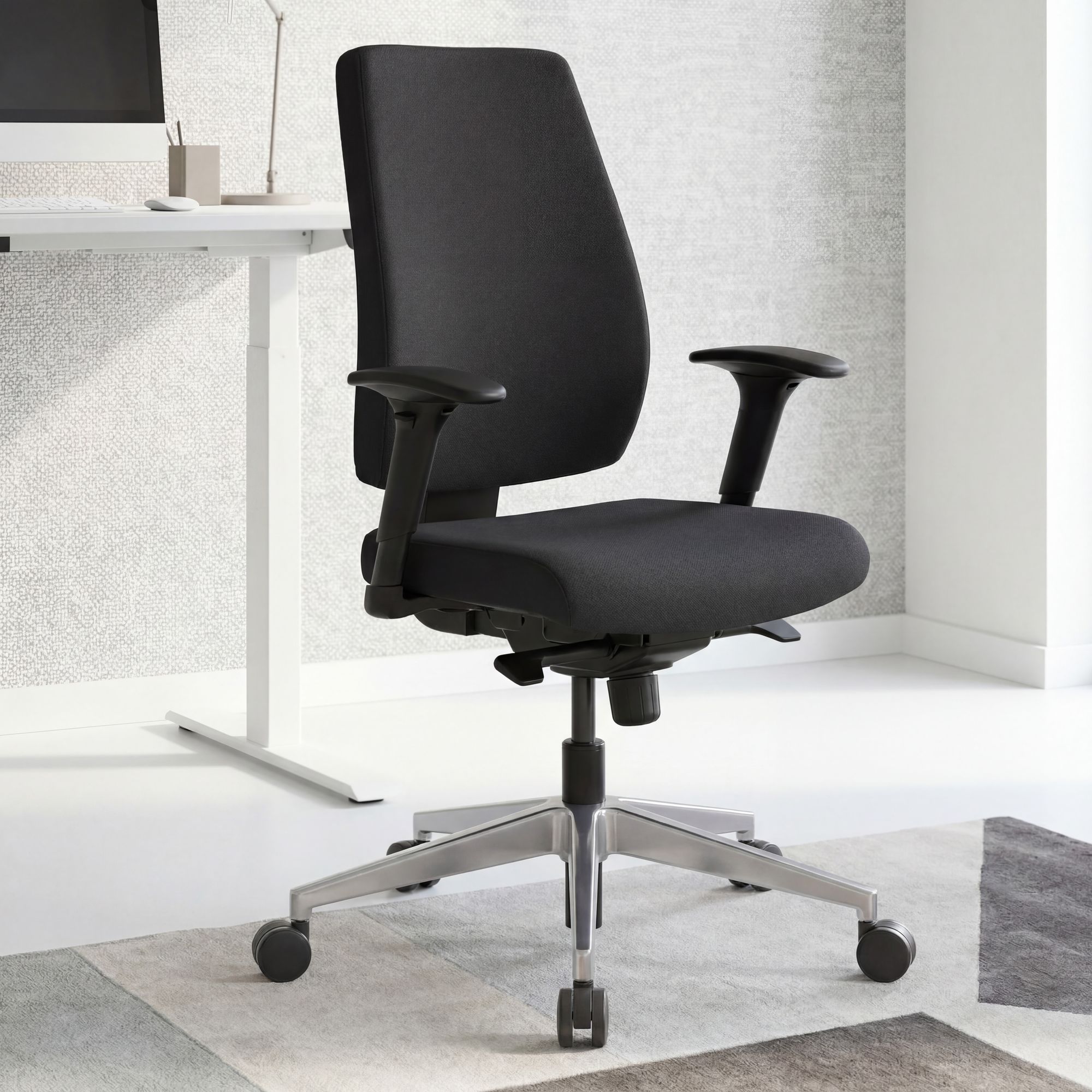 Bürostuhl DARIUS Schreibtischstuhl Stoffbezug Drehstuhl Drehsessel ergonomisch – Ansicht 1