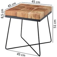 Beistelltisch Akazie 45x45cm Massivholz Telefontisch Couchtisch Tisch Wohnzimmer – Ansicht 3