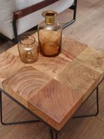 Beistelltisch Akazie 45x45cm Massivholz Telefontisch Couchtisch Tisch Wohnzimmer – Ansicht 4