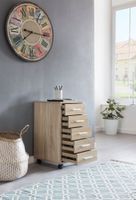 Rollcontainer Holz Rollen Standcontainer 33x63x38cm Schreibtischcontainer – Ansicht 2