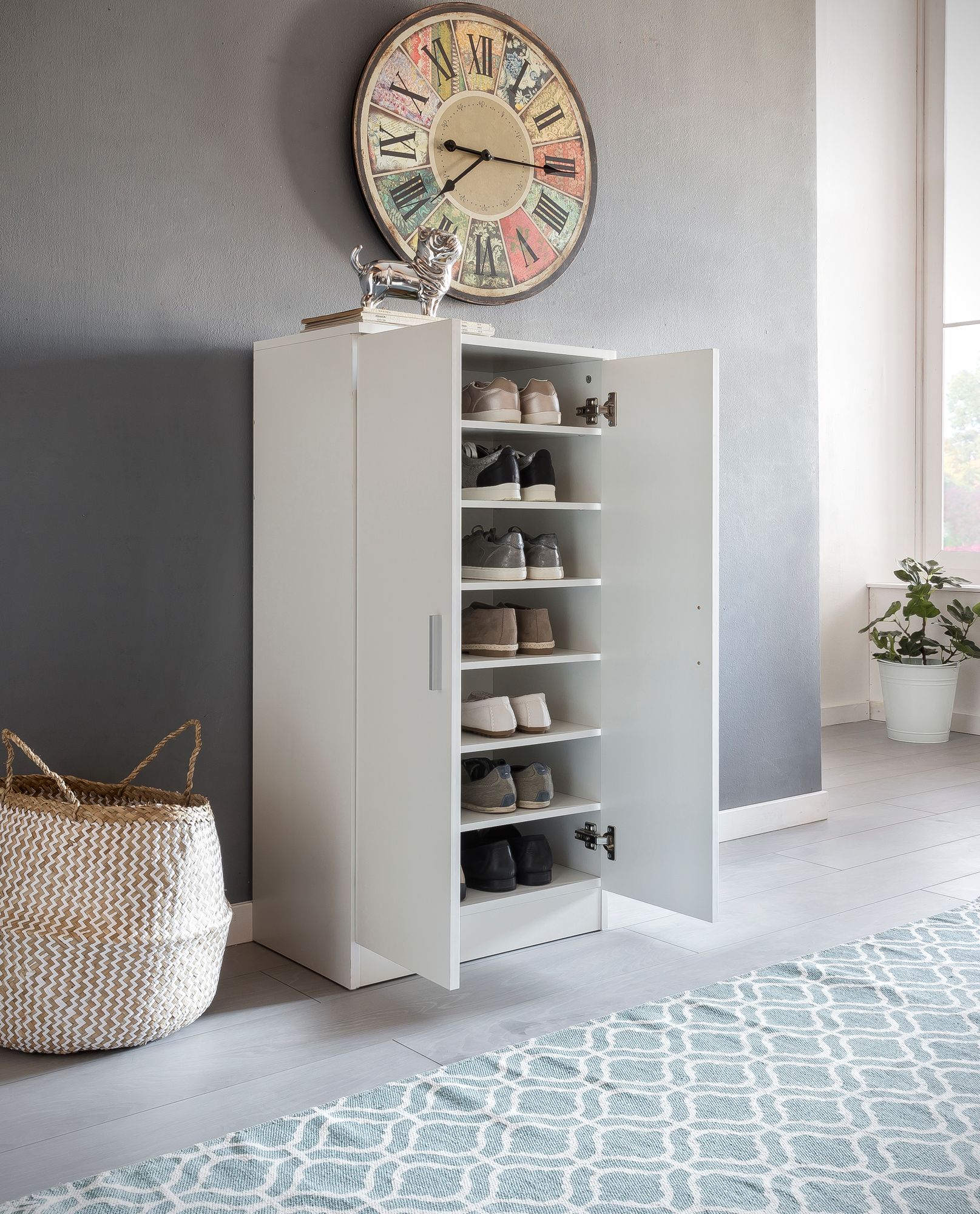 FineBuy Schuhschrank 7 Fächer Schuhkommode Flurmöbel Flurschrank Kommode Flur – Ansicht 3