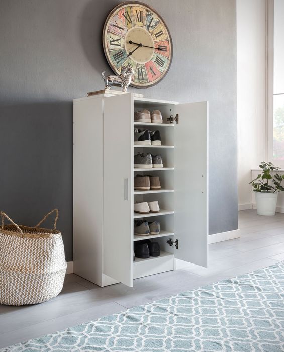 FineBuy Schuhschrank 7 Fächer Schuhkommode Flurmöbel Flurschrank Kommode Flur – Maßzeichnung