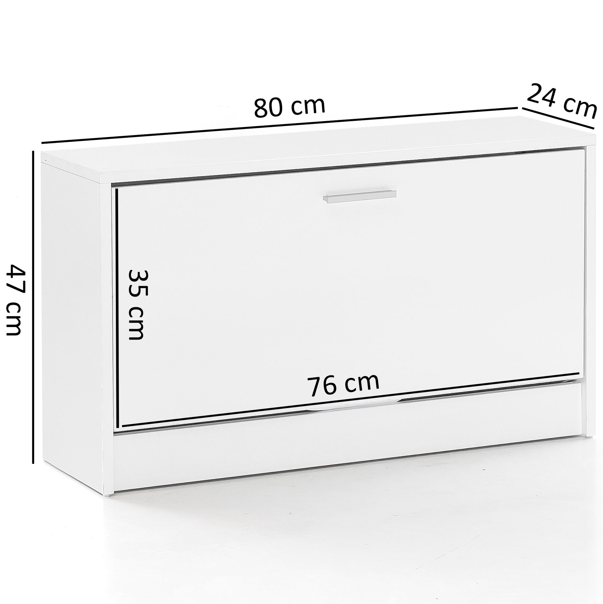 Schuhbank Schuhkipper Holz Flurbank Schuhschrank Sitzbank Flur 80 cm Bank – Ansicht 3