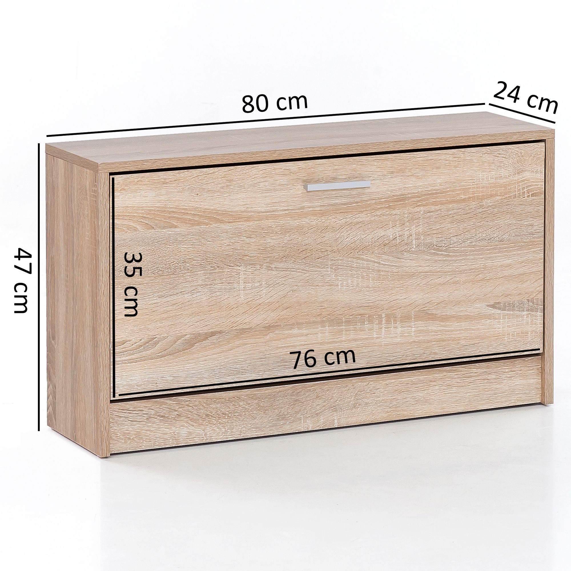 Schuhbank Schuhkipper Holz Flurbank Schuhschrank Sitzbank Flur 80 cm Bank – Ansicht 3