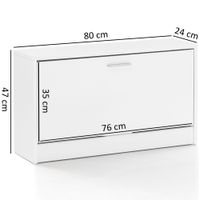 Schuhbank Schuhkipper Holz Flurbank Schuhschrank Sitzbank Flur 80 cm Bank – Ansicht 3