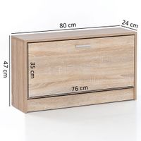 Schuhbank Schuhkipper Holz Flurbank Schuhschrank Sitzbank Flur 80 cm Bank – Ansicht 3