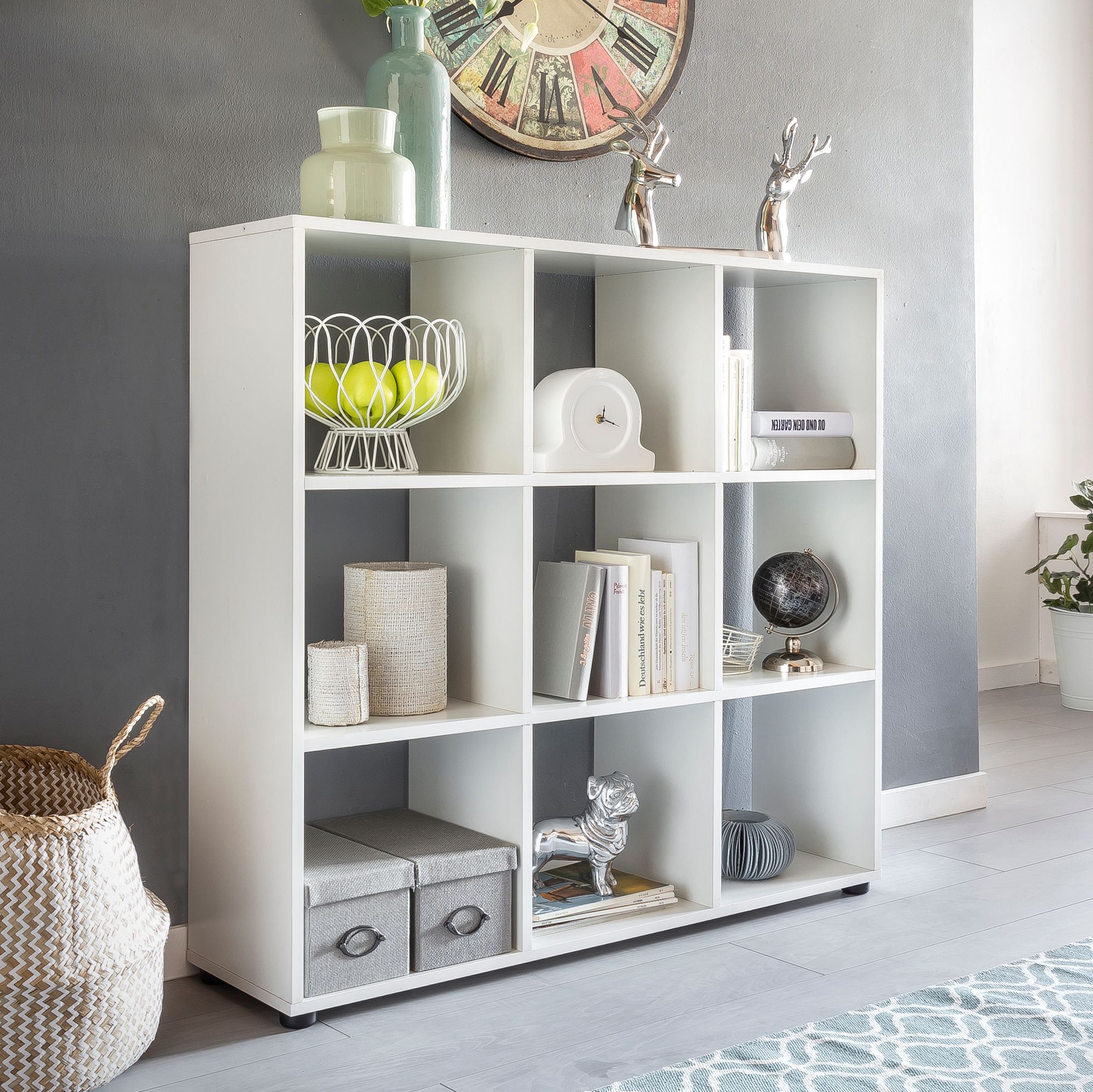 Bücherregal Holz Standregal Regal Aufbewahrungsregal Holzregal Raumteiler – Ansicht 1