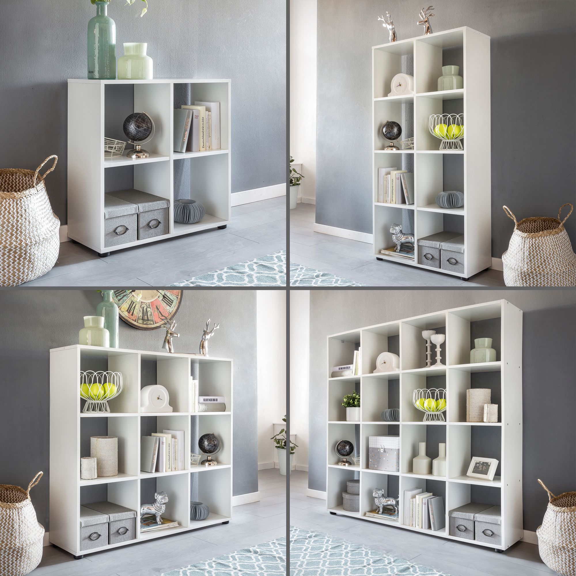 Bücherregal Holz Standregal Regal Aufbewahrungsregal Holzregal Raumteiler – Ansicht 1