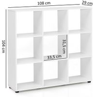 Bücherregal Holz Standregal Regal Aufbewahrungsregal Holzregal Raumteiler – Ansicht 2