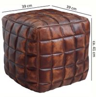FineBuy Sitzwürfel Leder Ottomane Sitzhocker Hocker braun Polsterhocker – Ansicht 3