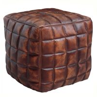 FineBuy Sitzwürfel Leder Ottomane Sitzhocker Hocker braun Polsterhocker – Ansicht 5
