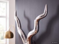 FineBuy Hirschgeweih Wanddekoration Alu Aluminium Silber Wandgeweih Geweih – Ansicht 5
