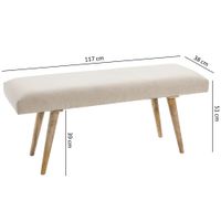 Gepolsterte Sitzbank 120 cm Stoff Retro Polsterbank Garderobenbank Flurbank – Ansicht 3