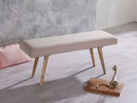 Gepolsterte Sitzbank 120 cm Stoff Retro Polsterbank Garderobenbank Flurbank – Ansicht 4