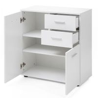Sideboard 70 cm Weiß mit 2 Türen & 2 Schubladen Kommode Aktenschrank Tiefe 35 cm – Ansicht 6