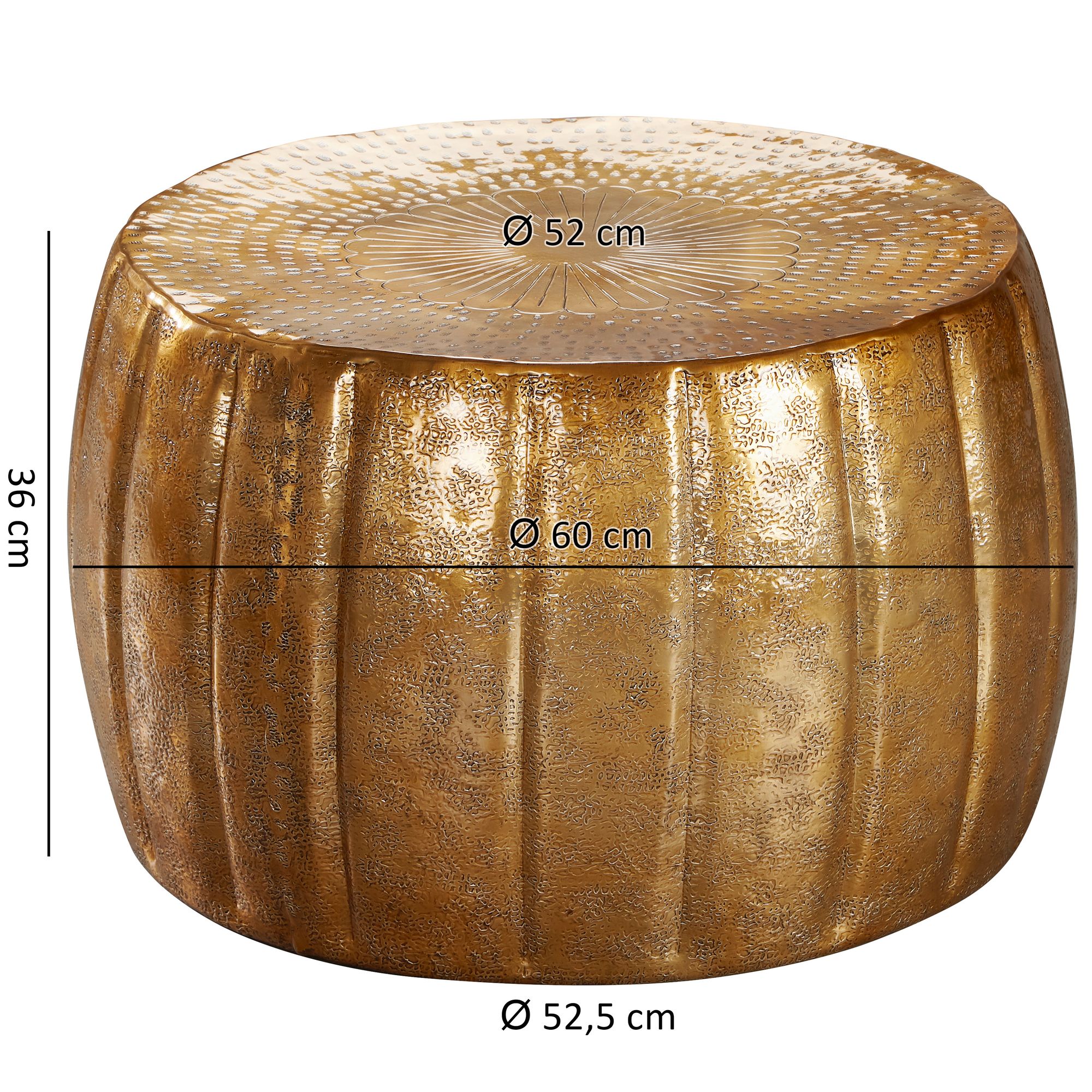 FineBuy Couchtisch Wohnzimmertisch rund Sofatisch Stubentisch Metall Alu Modern – Ansicht 3