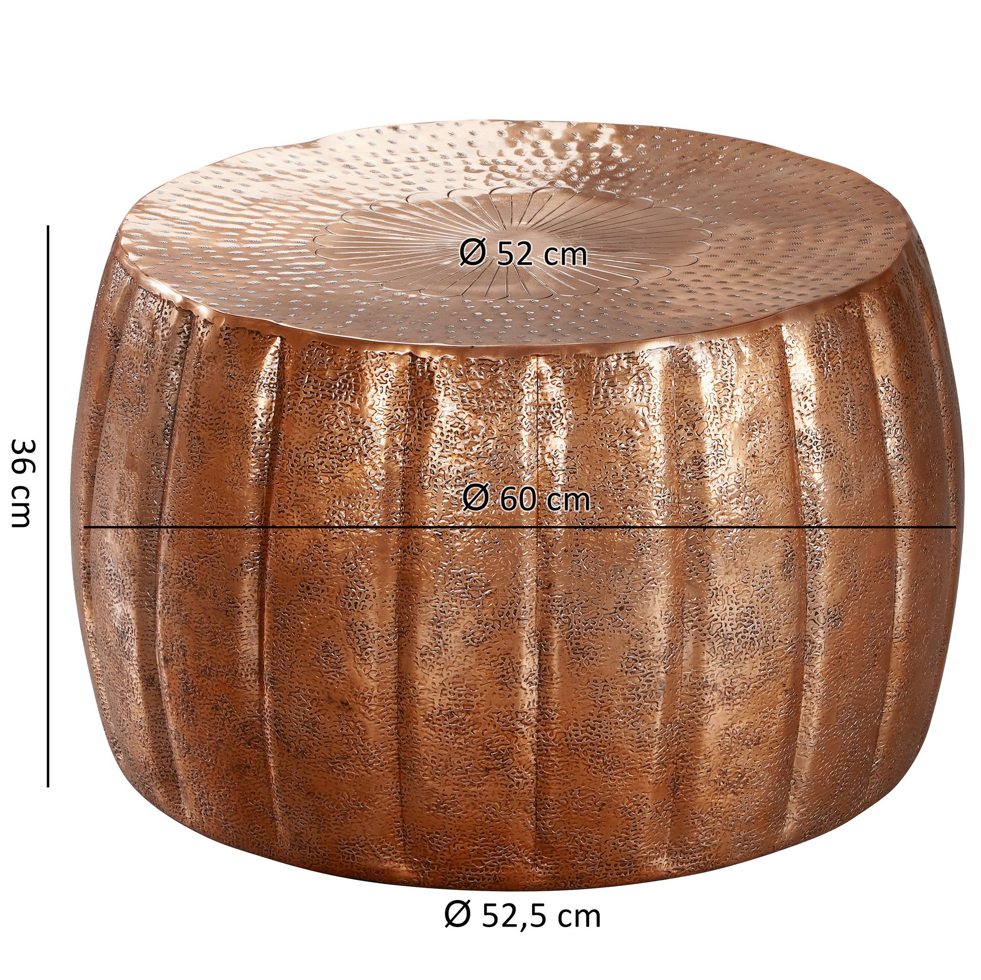 FineBuy Design Couchtisch rund 60 cm aus Metall - Handgefertigter Aluminium Wohnzimmertisch Hammerschlag - Orientalischer flacher Alu Sofatisch | Farbe: Gold FineBuy Design Couchtisch rund 60 cm aus Metall - Handgefertigter Aluminium Wohnzimmertisch Hammerschlag - Orientalischer flacher Alu Sofatisch | Farbe: Gold