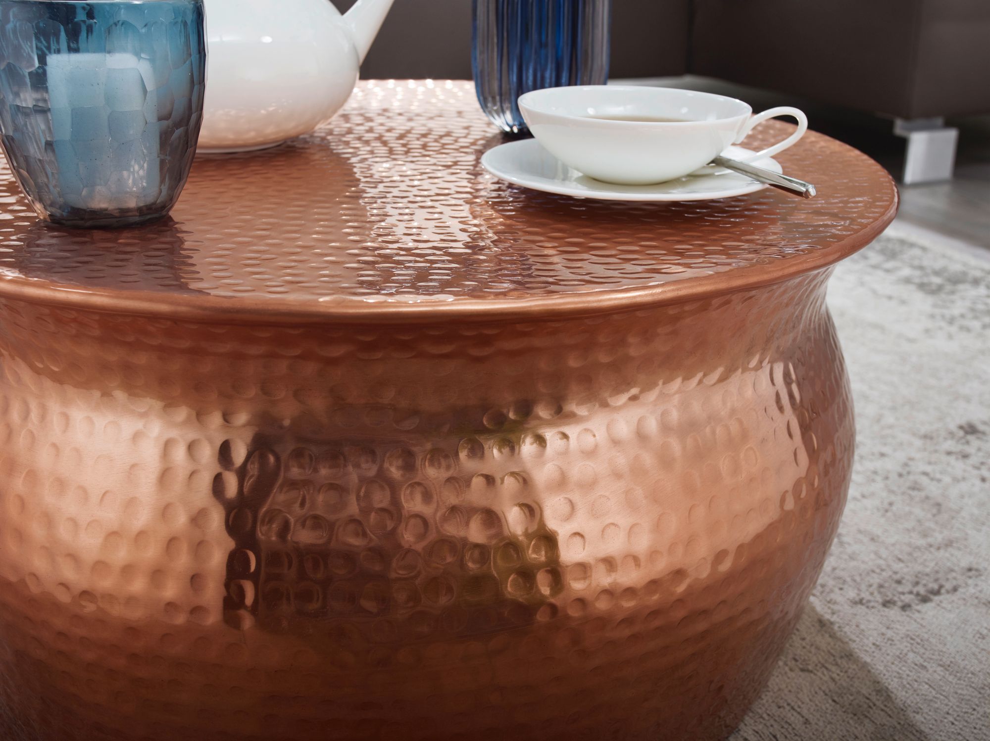 FineBuy Couchtisch rund 60 cm Metall - Design Aluminium Wohnzimmertisch handgefertigt - Orientalischer Alu Beistelltisch Wohnzimmer Tisch Hammerschlag | Farbe: Gold FineBuy Couchtisch rund 60 cm Metall - Design Aluminium Wohnzimmertisch handgefertigt - Orientalischer Alu Beistelltisch Wohnzimmer Tisch Hammerschlag | Farbe: Gold