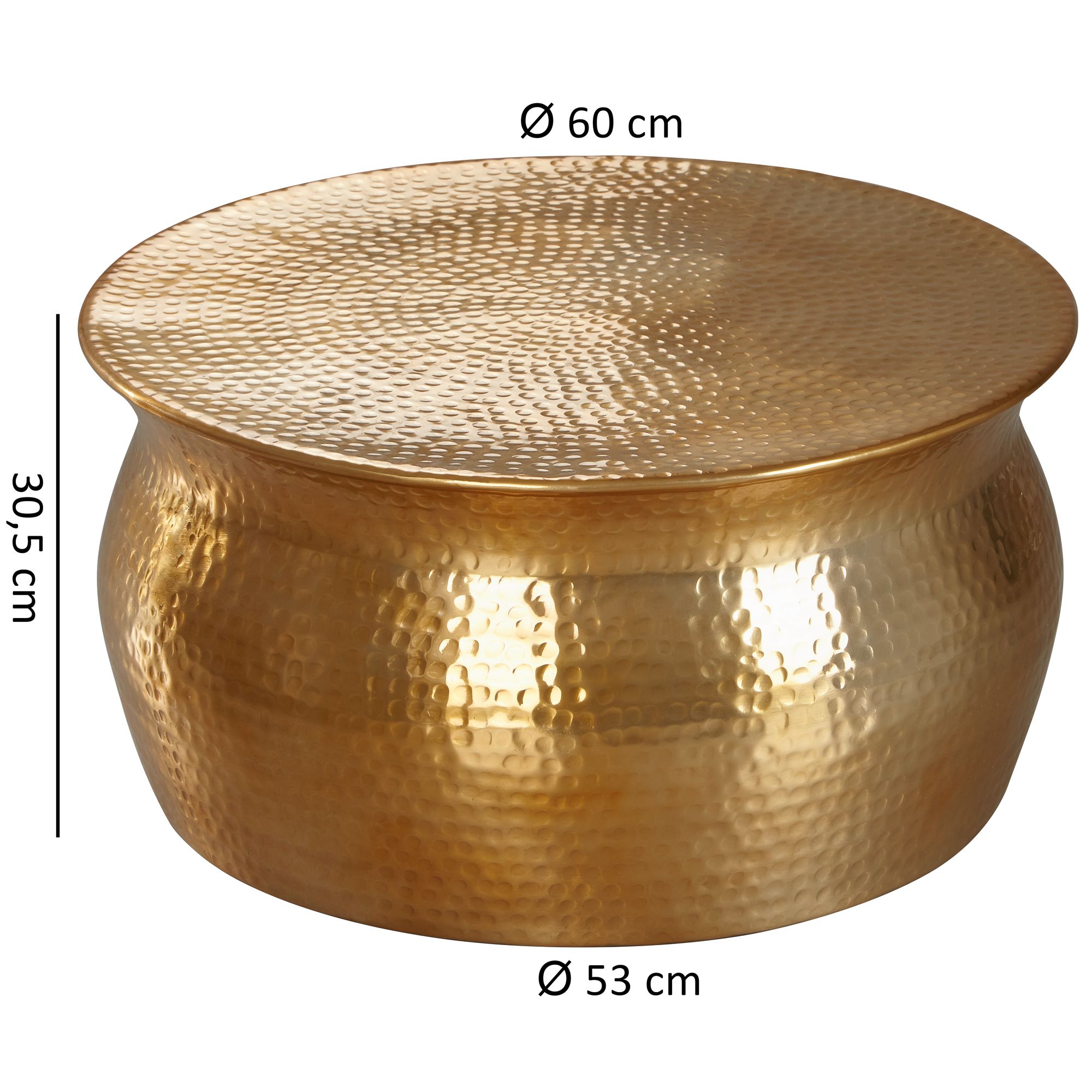 FineBuy Couchtisch rund 60 cm Metall - Design Aluminium Wohnzimmertisch handgefertigt - Orientalischer Alu Beistelltisch Wohnzimmer Tisch Hammerschlag | Farbe: Gold FineBuy Couchtisch rund 60 cm Metall - Design Aluminium Wohnzimmertisch handgefertigt - Orientalischer Alu Beistelltisch Wohnzimmer Tisch Hammerschlag | Farbe: Gold