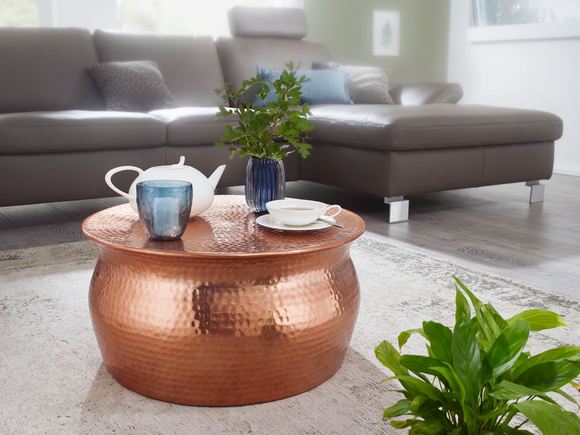 FineBuy Couchtisch rund 60 cm Metall - Design Aluminium Wohnzimmertisch handgefertigt - Orientalischer Alu Beistelltisch Wohnzimmer Tisch Hammerschlag | Farbe: Gold FineBuy Couchtisch rund 60 cm Metall - Design Aluminium Wohnzimmertisch handgefertigt - Orientalischer Alu Beistelltisch Wohnzimmer Tisch Hammerschlag | Farbe: Gold