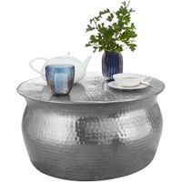 FineBuy Couchtisch Wohnzimmertisch Rund Sofatisch Hammerschlag Stubentisch – Ansicht 6