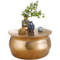 FineBuy Couchtisch Wohnzimmertisch Rund Sofatisch Hammerschlag Stubentisch – Ansicht 6