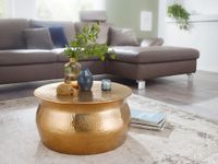 FineBuy Couchtisch Wohnzimmertisch Rund Sofatisch Hammerschlag Stubentisch – Ansicht 2