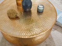 FineBuy Couchtisch Wohnzimmertisch Rund Sofatisch Hammerschlag Stubentisch – Ansicht 4
