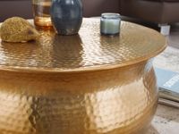 FineBuy Couchtisch Wohnzimmertisch Rund Sofatisch Hammerschlag Stubentisch – Ansicht 5