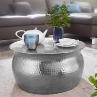 FineBuy Couchtisch Wohnzimmertisch Rund Sofatisch Hammerschlag Stubentisch – Ansicht 1