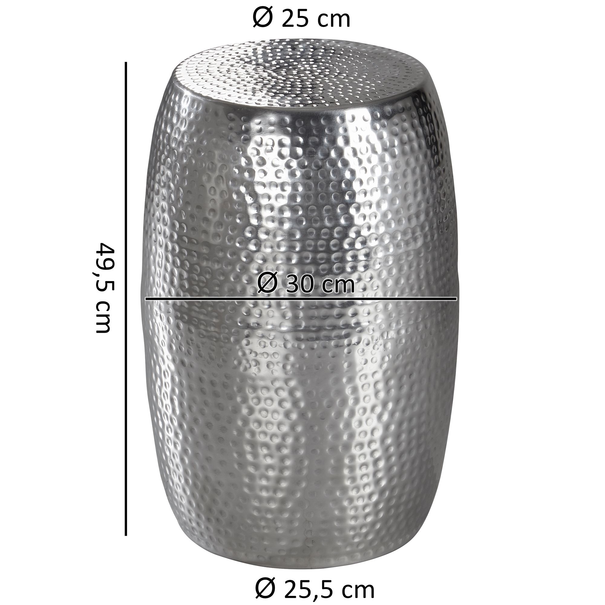 FineBuy Beistelltisch Dekotisch Metall Ablagetisch klein Hammerschlag rund – Ansicht 3