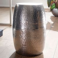FineBuy Beistelltisch Dekotisch Metall Ablagetisch klein Hammerschlag rund – Ansicht 1
