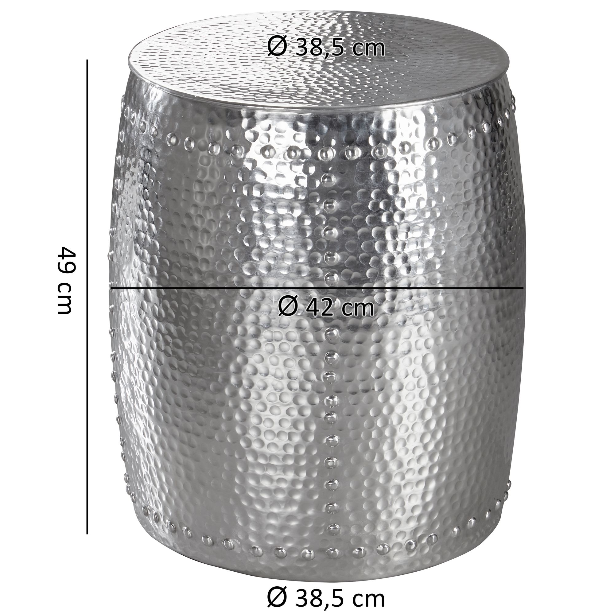FineBuy Beistelltisch Dekotisch Metall Hammerschlag rund Ablagetisch klein – Ansicht 3