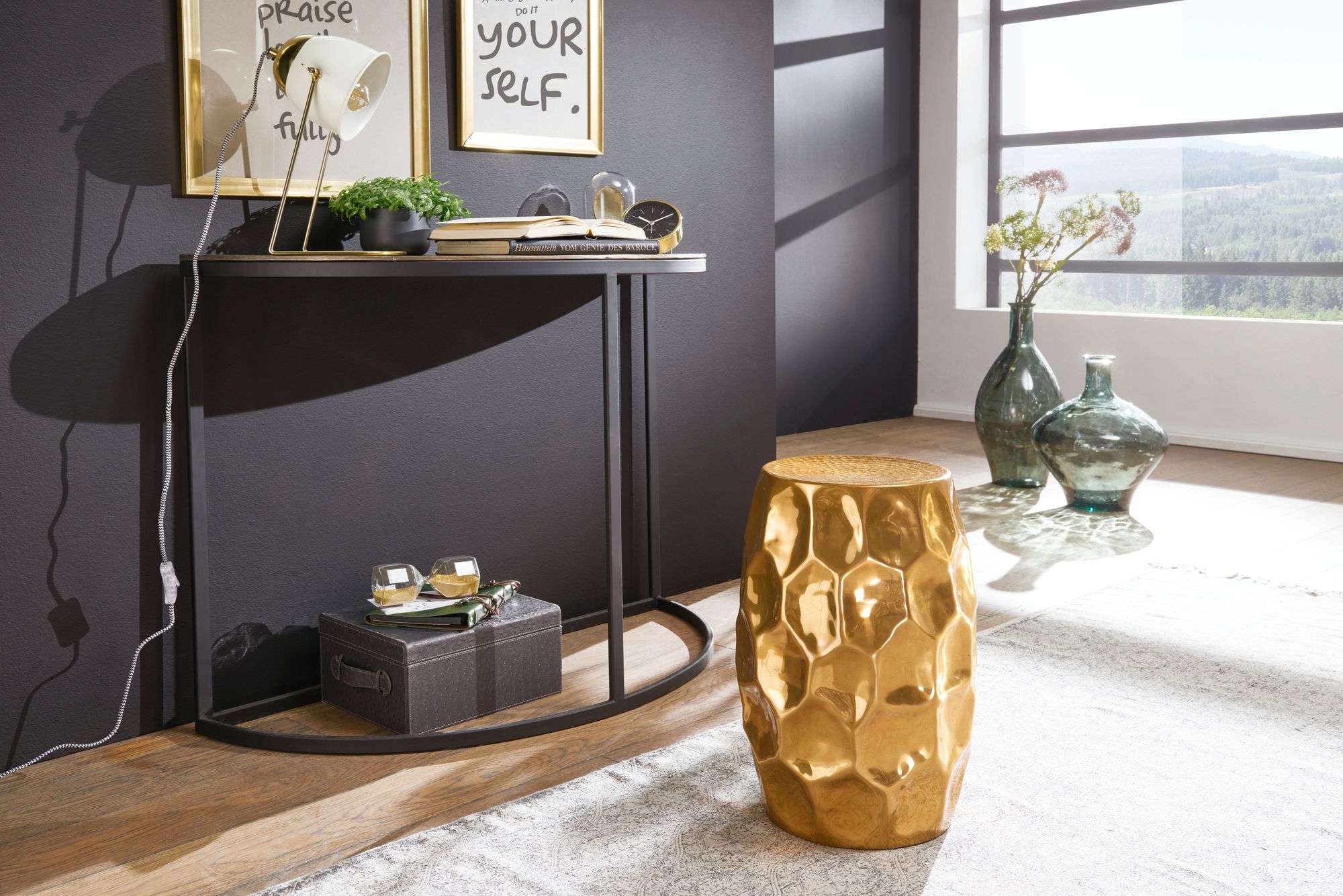 FineBuy Beistelltisch Dekotisch Metall Ablagetisch Anstelltisch Metalltisch Rund – Ansicht 2