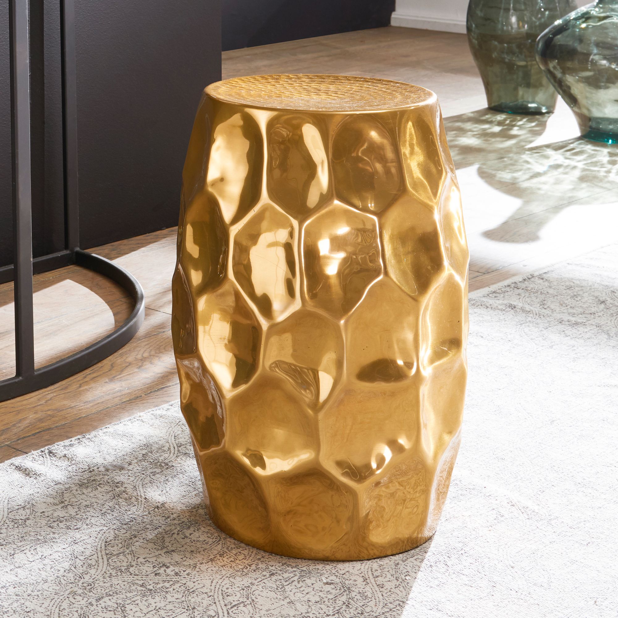 FineBuy Beistelltisch Dekotisch Metall Ablagetisch Anstelltisch Metalltisch Rund – Ansicht 1
